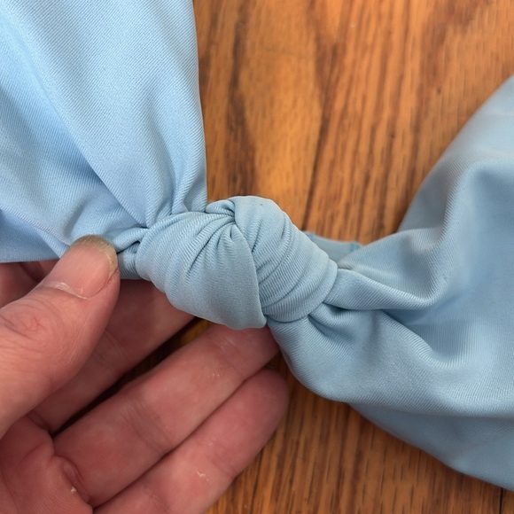 Andie Bikini Set Santorini Top High Rise Bottom Sky Blue size small NWT - Picture 3 of 10